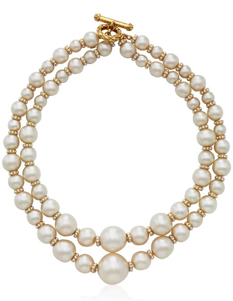 chanel costume jewelry uk|Chanel double strand perl necklace.